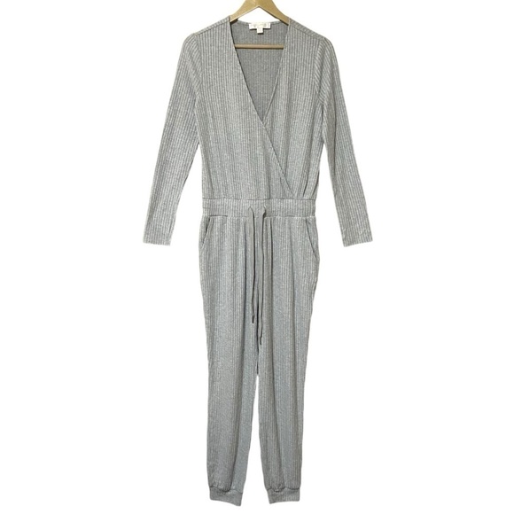 Spiritual Gangster Emma Ribbed Drawstring Waist Jumpsuit Women Small 6 Grey NWOT - Picture 3 of 13